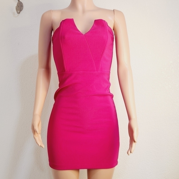 LULU'S Pink Bodycon Strapless Dress Size: M - Picture 1 of 7